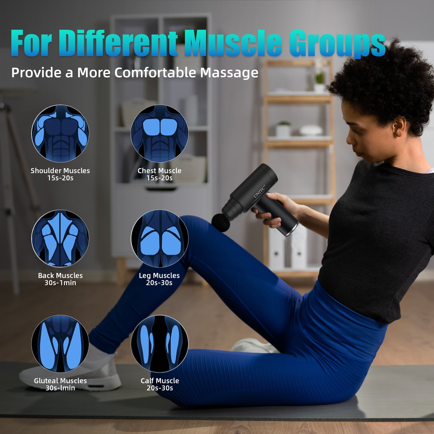 Unitc Mini Massage Gun with Heat&Cold, Deep Tissue Messager with 6 Heads, Gifts