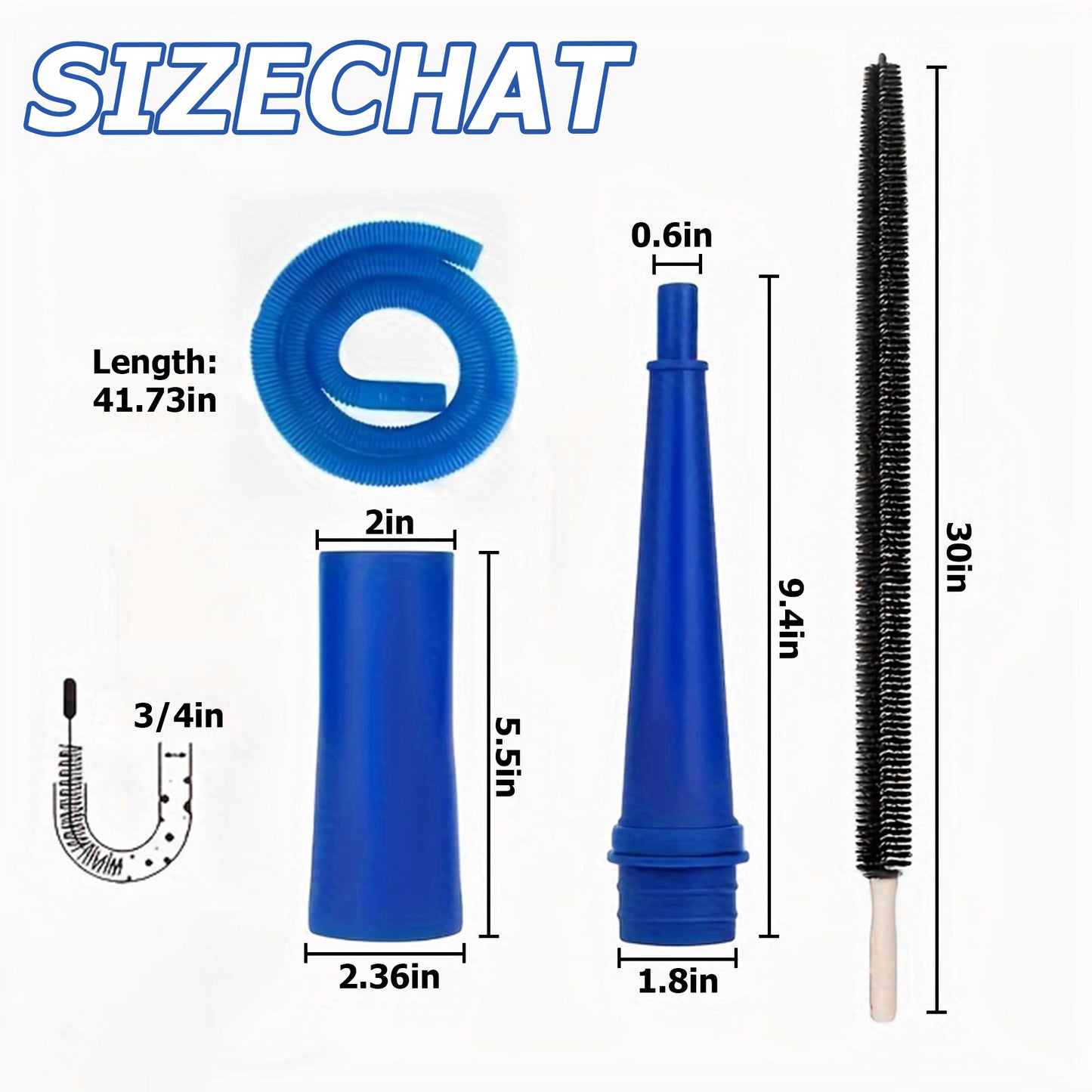 Unitc Dryer Vent Cleaner Kit and Dryer Lint Brush Vacuum Hose Attachment Brush Lint Remover Power Washer and Dryer Vent Vacuum Hose Replacement Parts(Blue)